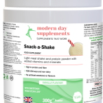 'Snack-a-Shake' (Vanilla flavour).It provides a concentrated source of protein, which is essential for muscle maintenance, repair, and growth.